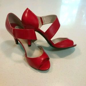 Madeline red strap heels.  Beautiful red shoes.